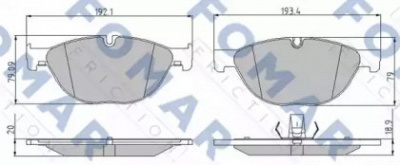 FOMAR FRICTION fo876783 -  Комплект тормозных колодок, дисковый тормоз